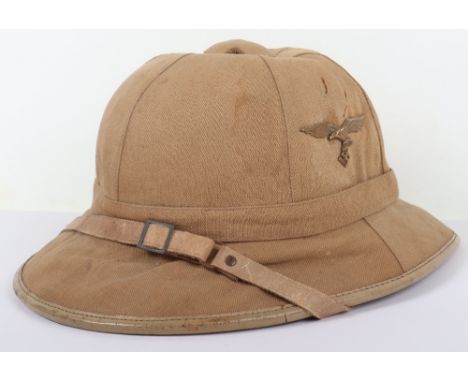 Luftwaffe Tropical Pattern Sun Helmet, untouched example of the special pattern tropical pith helmet as issued to Luftwaffe t