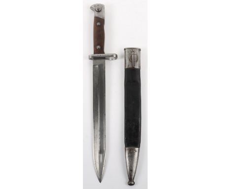 Regimentally Marked Imperial German Mauser 1871/84 Bayonet, good example with two piece slab wooden grips with steel rivet mo