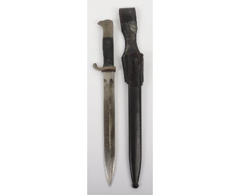 Third Reich Parade Bayonet with Regimental Double Sided Etched Blade by F W Holler Solingen, standard enlisted ranks parade b