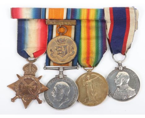 British WW1 Royal Naval Fleet Reserve Long Service Medal Group of Four, Served on HMS Chester at the Battle of Jutland, Same 