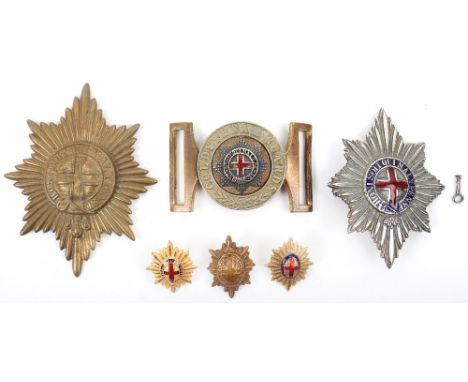 Coldstream Guards Officers Waistbelt Clasp, two piece example with seeded centre having silvered and enamel Guards star to th