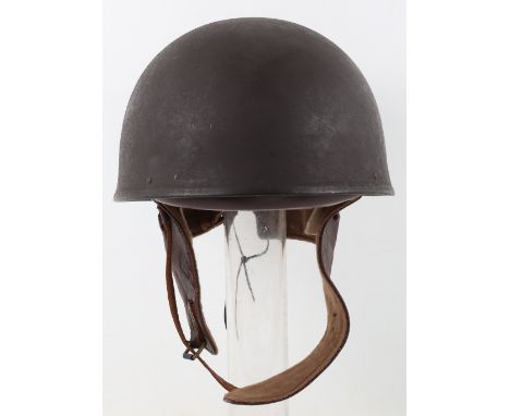 WW2 British Dispatch Riders Steel Helmet, mint condition example with all of its original dark combat paint finish to the she