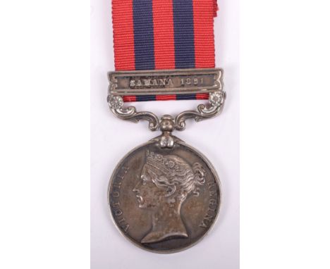 Indian General Service Medal 1854-95 Kings Royal Rifle Corps, Mentioned in Despatches for Service in Boer War, medal with sin