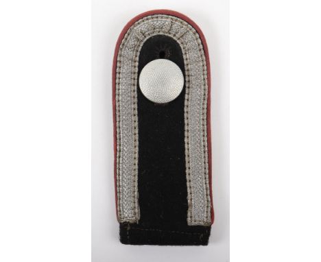WW2 German Army / Waffen-SS Panzer Wrap-Over Tunic Shoulder Board, fine example of a pink piped black wool shoulder board wit
