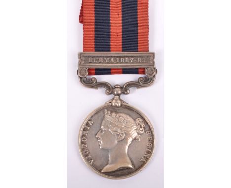 Indian General Service Medal 1854-95 Leicestershire Regiment, medal with single clasp Burma 1887-89, awarded to “1383 Pte T G