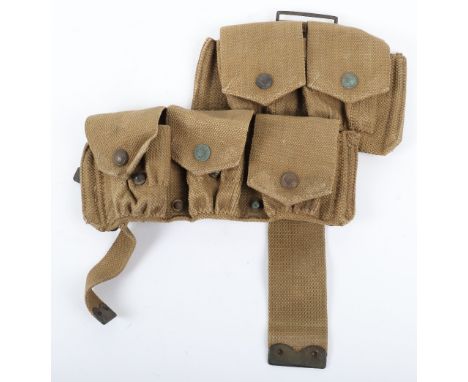 WW1 British 1908 Webbing 1916 Dated Ammunition Pouch, good example with brass press stud fasteners. Complete with long strap 