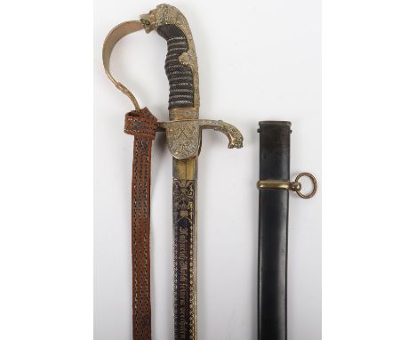 Imperial German Cavalry Officers Blue, Gilt and Damascus Presentation Sword, fine example of a grosser hilt pattern officers 