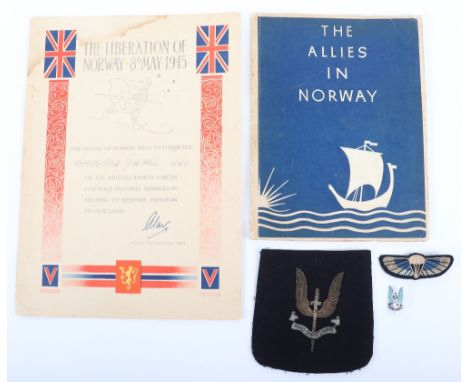 WW2 British Insignia and Document Grouping of 5498696 Warrant Officer J M White Army Air Corps / 2nd Special Air Service (S.A