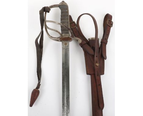 British 1821 Pattern Royal Artillery Officers Sword, standard pattern example with the grip retaining the original covering a