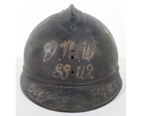 Great War Souvenired Adrian Pattern Helmet of the American Field Service, an interesting Adrian helmet shell which has a camo