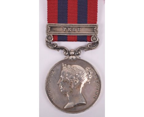 Indian General Service Medal 1854-95 51st Kings Own Light Infantry, medal with single clasp Pegu, awarded to “THOMAS GARDNER 