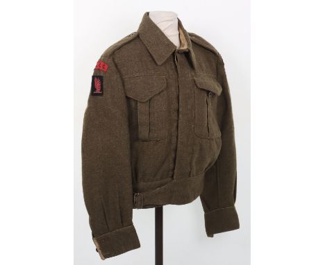 WW2 British Royal Army Ordnance Corps 24th Independent Brigade Group Battle Dress Blouse, being a Canadian made battle dress 