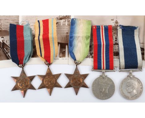 WW2 Royal Navy HMS Nelson “Malta Convoys” Long Service Medal Group, consisting of 1939-45 star, Atlantic star, Africa star, 1