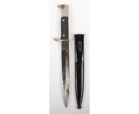 WW2 German Army Short Pattern Parade Bayonet by Ernst Pack &amp; Sohne Solingen, good example with two piece chequered grips,