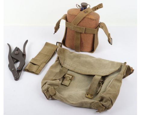 British WW1 Equipment Grouping, including a pair of 1917 dated wire cutters by Chaterlea Ltd, WW1 style water bottle with pin
