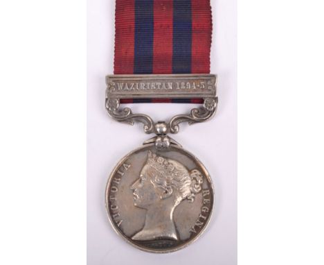 Indian General Service Medal 1854-95 The Border Regiment, medal with single clasp Waziristan 1894-5, awarded to “2823 Pte R P