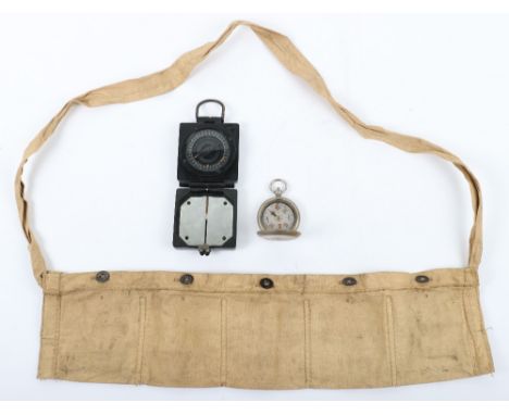WW1 1916 Dated Ammunition Bandolier, tan cloth ammunition bandolier stamped “W. H. &amp; SON LD. 6. 16”. Complete with tin bu