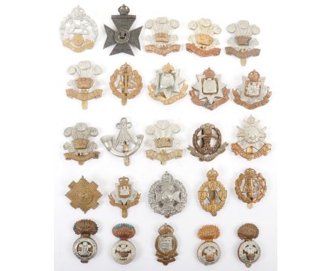 British Infantry Regiments &amp; Corps Cap Badges, all being other ranks examples, including The Welsh regiment, ATS, East Su