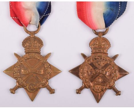 1914 “Mons” Star Army Service Corps, awarded to “M1-06771 PTE G S SARGENT A.S.C”. Accompanied by a 1914-15 star awarded to “G