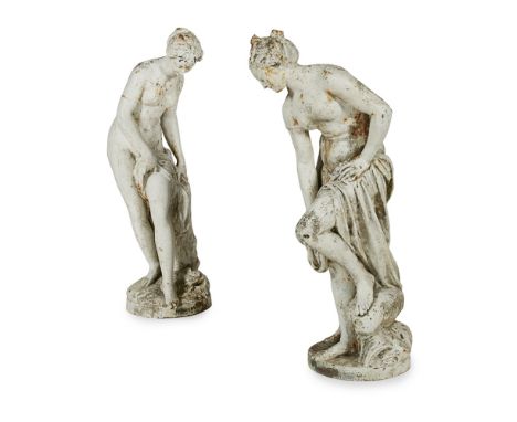 TWO FRENCH PAINTED CAST IRON FIGURES OF VENUS, BY ANDRE BARBEZAT, VAL D'OSNE19TH CENTURY the first after the model by Falcone