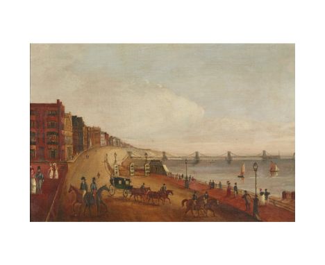18TH CENTURY ENGLISH SCHOOLTHE OLD CHAIN PIER, BRIGHTON Oil on canvas45cm x 66cm (17.75in x 26in)Note: The Brighton Chain Pie