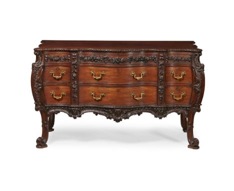 LATE GEORGE II STYLE MAHOGANY SERPENTINE COMMODE AFTER A DESIGN BY THOMAS CHIPPENDALEMID 19TH CENTURY in the French taste, th
