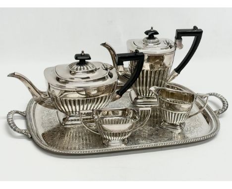 A 5 piece Georgian style silver plated tea service. 