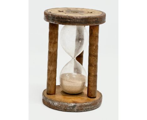 A Late 19th/Early 20th Century Industrial Bobbin Hourglass/sand timer. 13x19cm 