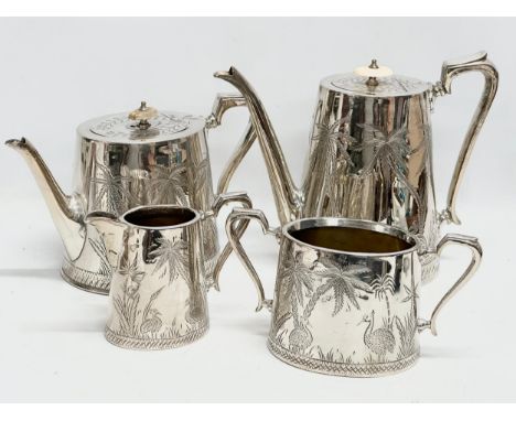 A 4 piece Late 19th Century silver plated tea service. 