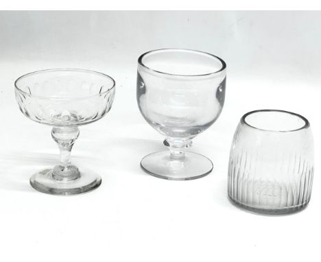 3 pieces of Late 19th and Early 20th Century glassware. A Late Victorian sweetmeat glass, circa 1900 11x11.5cm. A Late Victor