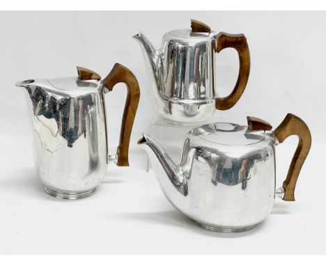 A 3 piece Mid Century Picquot Ware tea service. 