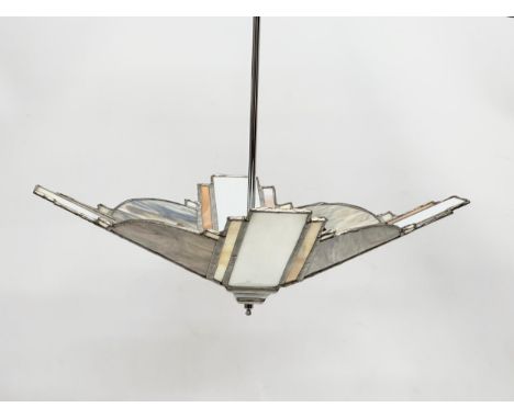 A vintage stained glass ceiling light. 55x60cm 