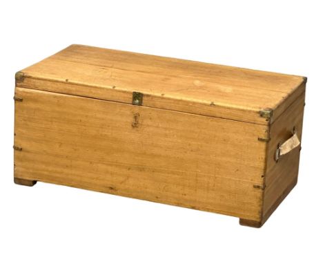 A Late 19th Century camphor wood brass bound trunk. 90x48x40cm 