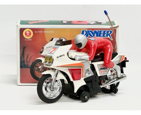 A vintage Pioneer Stunts Motorcycle with original box. CL-2010 