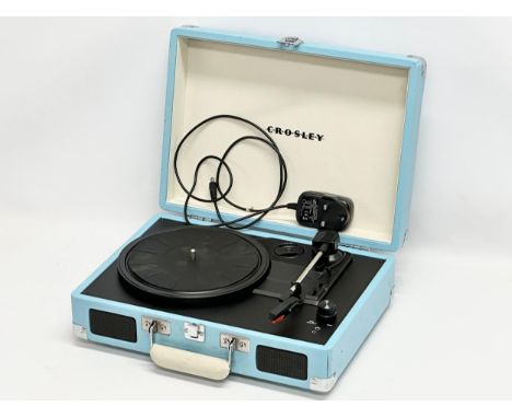 A Crosley record player. 