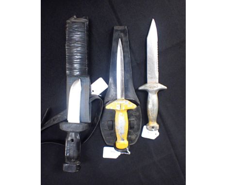 A SBS DIVER'S KNIFE together with two other diver's knives made by Inox.Note: You must be over 18 to purchase this item. By b