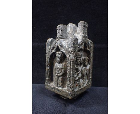 A MINIATURE CORNISH LANTERN CROSS granite, 12.5cm high