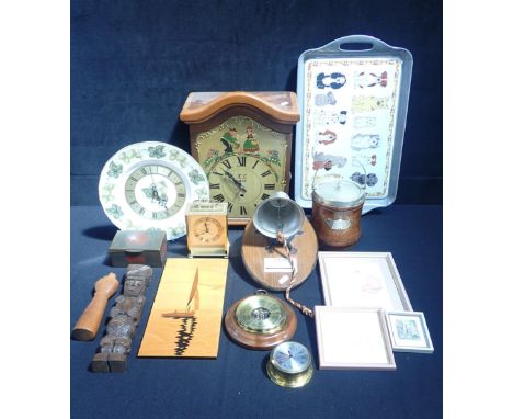 A QUEEN ELIZABETH II LEADERSHIP AWARD 1980 with other items including a Royal Worcester plate clock and other clocks etc.
