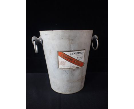 A VINTAGE G.H.MUMM &amp; Co CHAMPAGNE ICE BUCKET 'CORDON ROUGE', with ring handles 24cm high