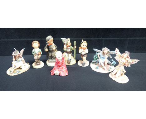 ROYAL DOULTON FIGURE, 'THIS LITTLE PIG' with other ceramic and resin figures including Hummel