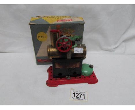 A boxed Mamod M.M.I. stationary steam engine