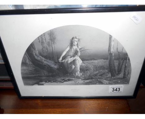 A framed and glazed print 'Ophelia'