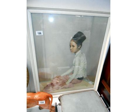 A portrait print of a young lady