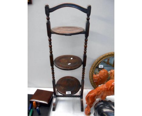 An oak 3 tier cake stand