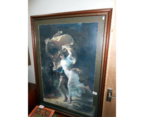 A framed and glazed modern print