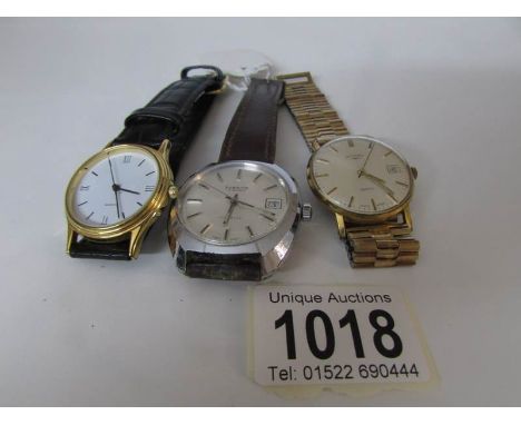 A Rotary quartz wrist watch, an Everite Incabloc 17 jewel wrist watch and one other quartz wrist watch