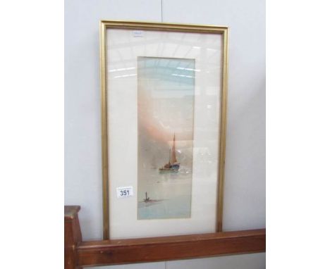 A framed and glazed watercolour seascape