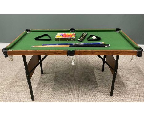 RILEY JUNIOR PLAYER SNOOKER TABLE & ASSOCIATED EQUIPMENT, foldaway subframe, 80 (h) x 153 (l) x 77cms (w)Provenance: private 