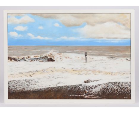 A stunning atmospheric original painting of a &ldquo;Stormy Day, Aldeburgh&rdquo; by Suffolk based artist, Allan Williams.
 
