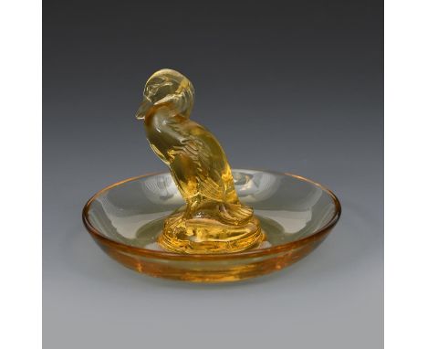 'Canard' No.283 a Lalique yellow glass cendrier designed by Rene Lalique, etched R Lalique France mark, 10cm. diam.